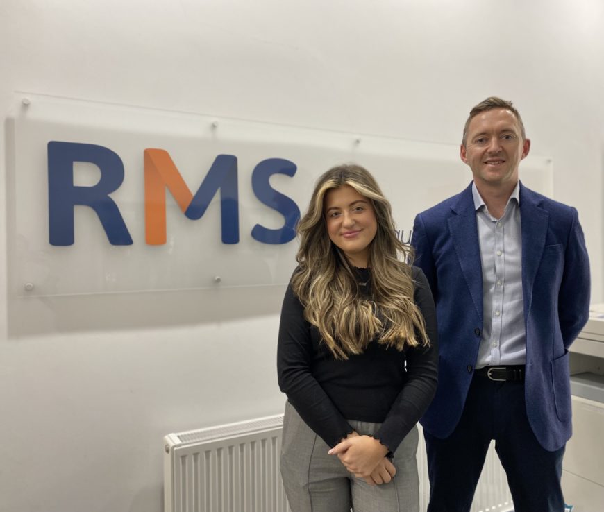 Recruitment Resourcer Abigail Howey and Regional Sales Manager James Rycroft of RMS